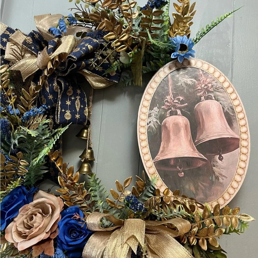 Elegant Bell Wall Art with Floral Accents